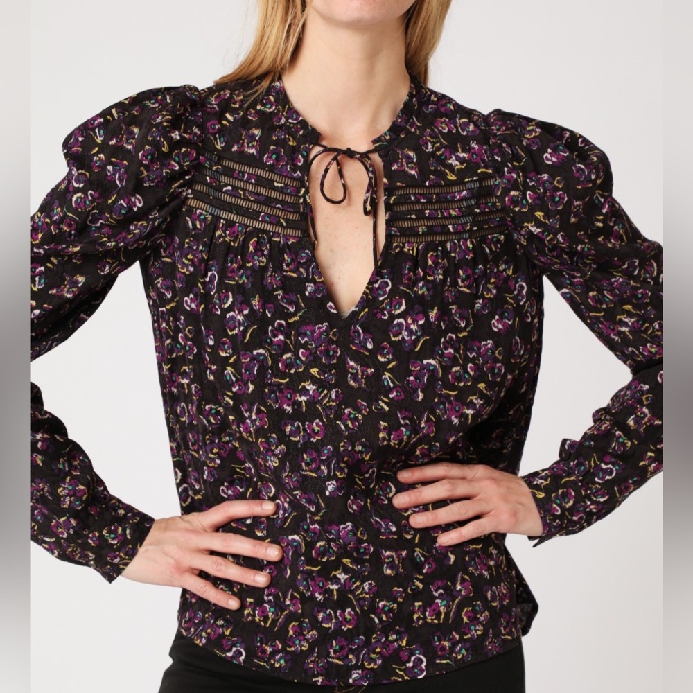 Berenice Paris Bella Blouse EU 36 US 8 Floral Long Sleeve Peasant Top